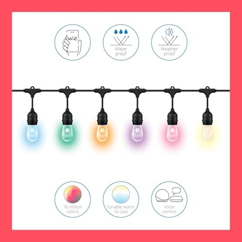 48FT Color Changing Outdoors - Water and Weatherproof - Adapter String Light