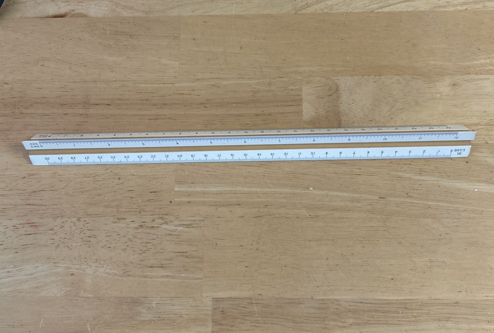 Plastic Triangular Scale Lietz Drafting Vintage