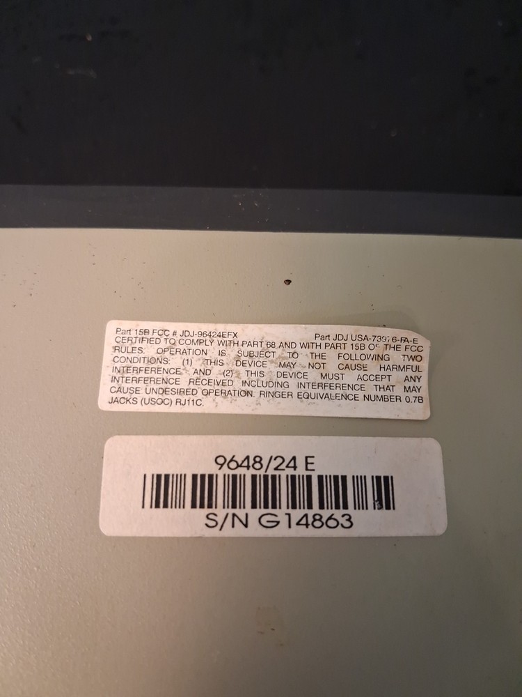 Wang External 9648 Fax/Data Modem - Untested
