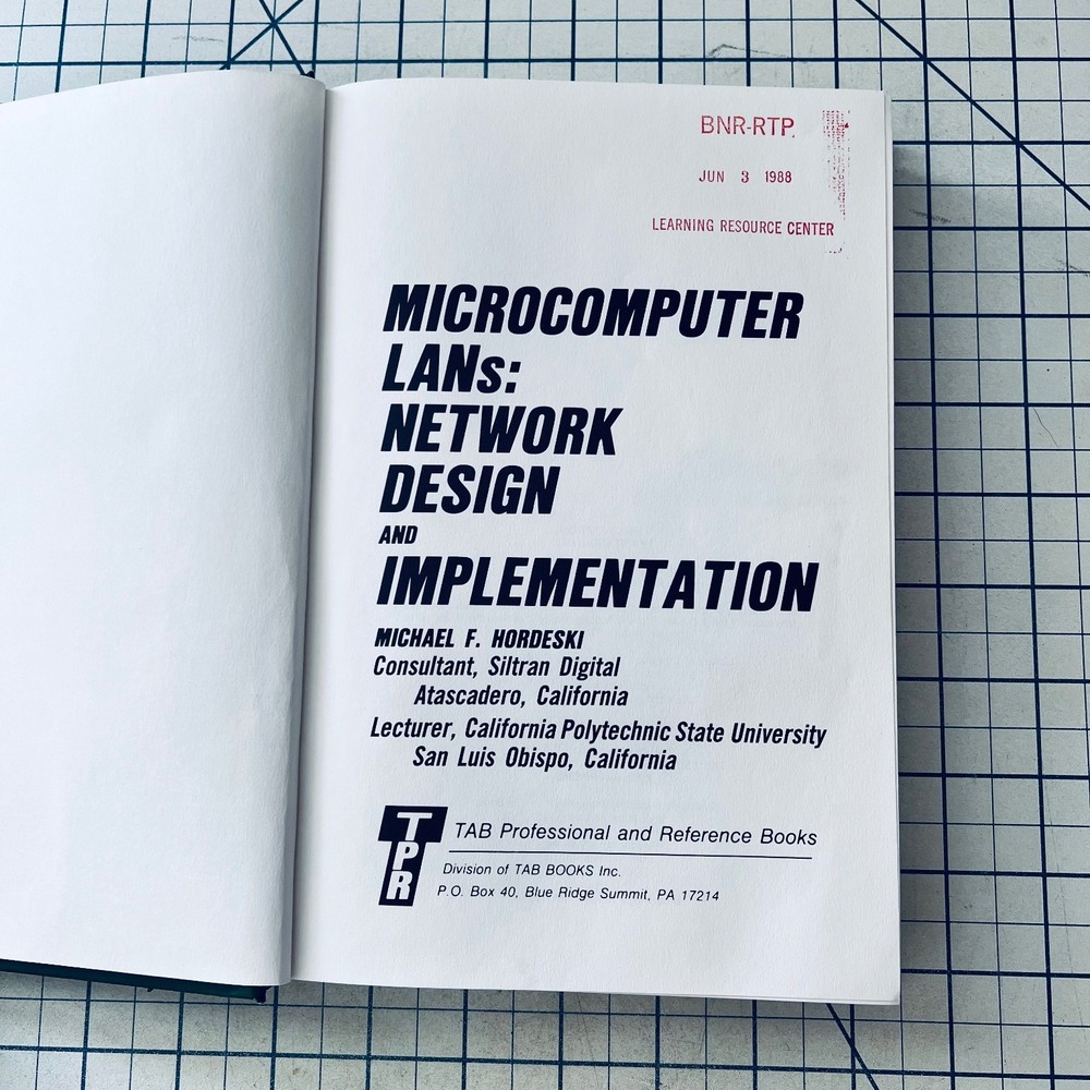 Microcomputer LANs Network Design & Implementation Book 1987 Vintage Computing