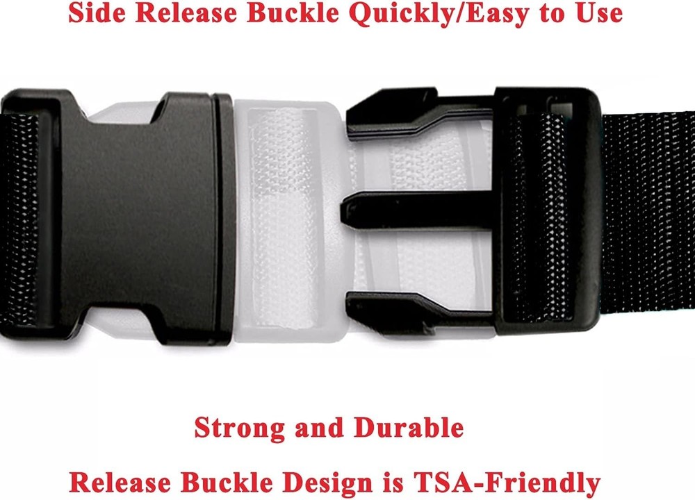 2 Pack Adjustable Suitcase Belts with Quick Release Buckle - Bright Colors