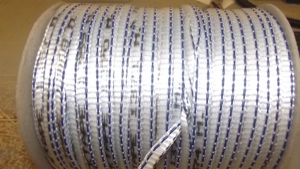 3/8" x 1000'  900# tensile polyester detectable pull tape, mule tape, webbing