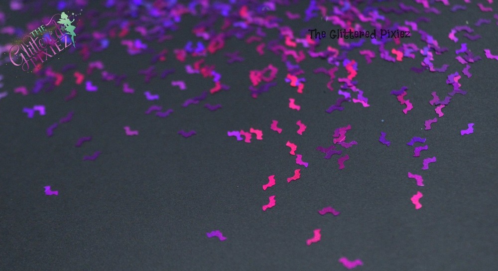 GRAPE NERDZ small BAT shaped Glitter- Pixie Shapes-