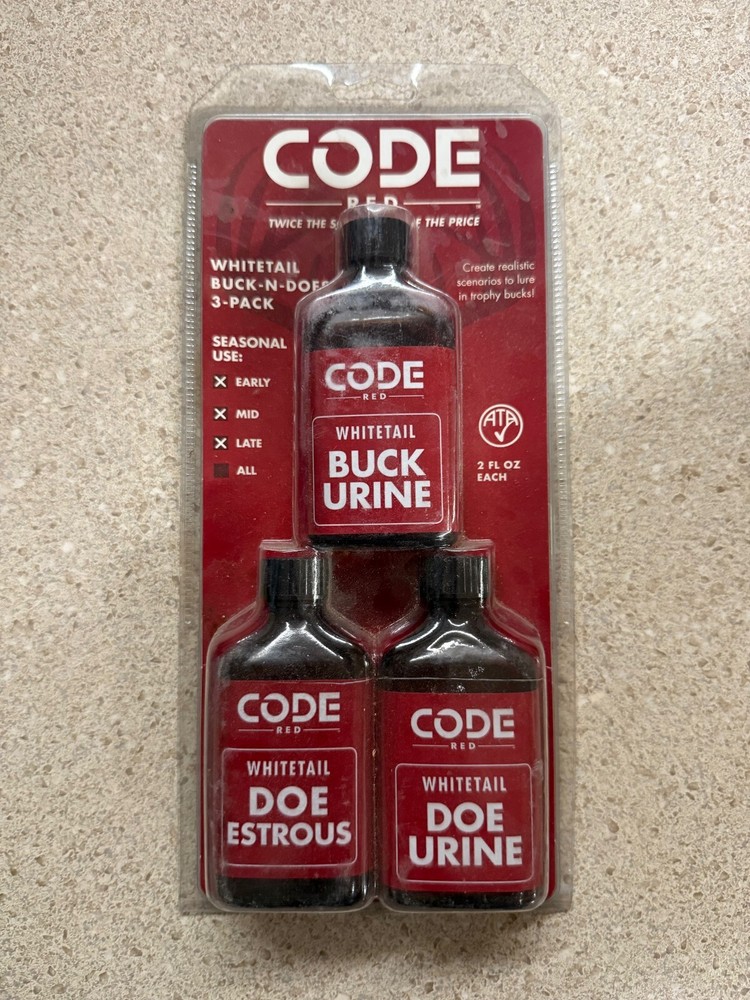 Code Red Buck-N-Does Combo Whitetail Combo 3 Bottles 2 oz ea New