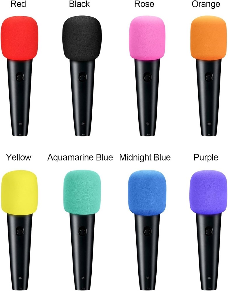 8-Pack Colorful Microphone Foam Covers