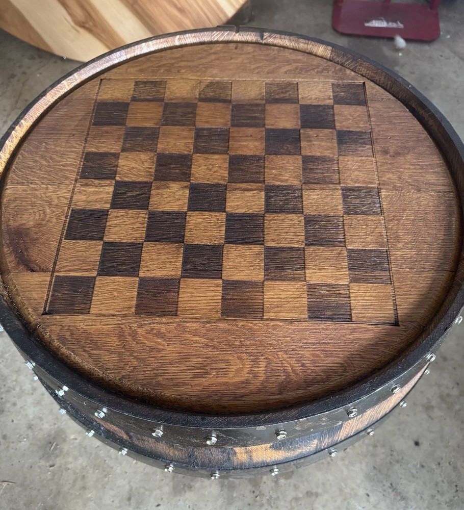 Checker Board Barrel Head Side Table