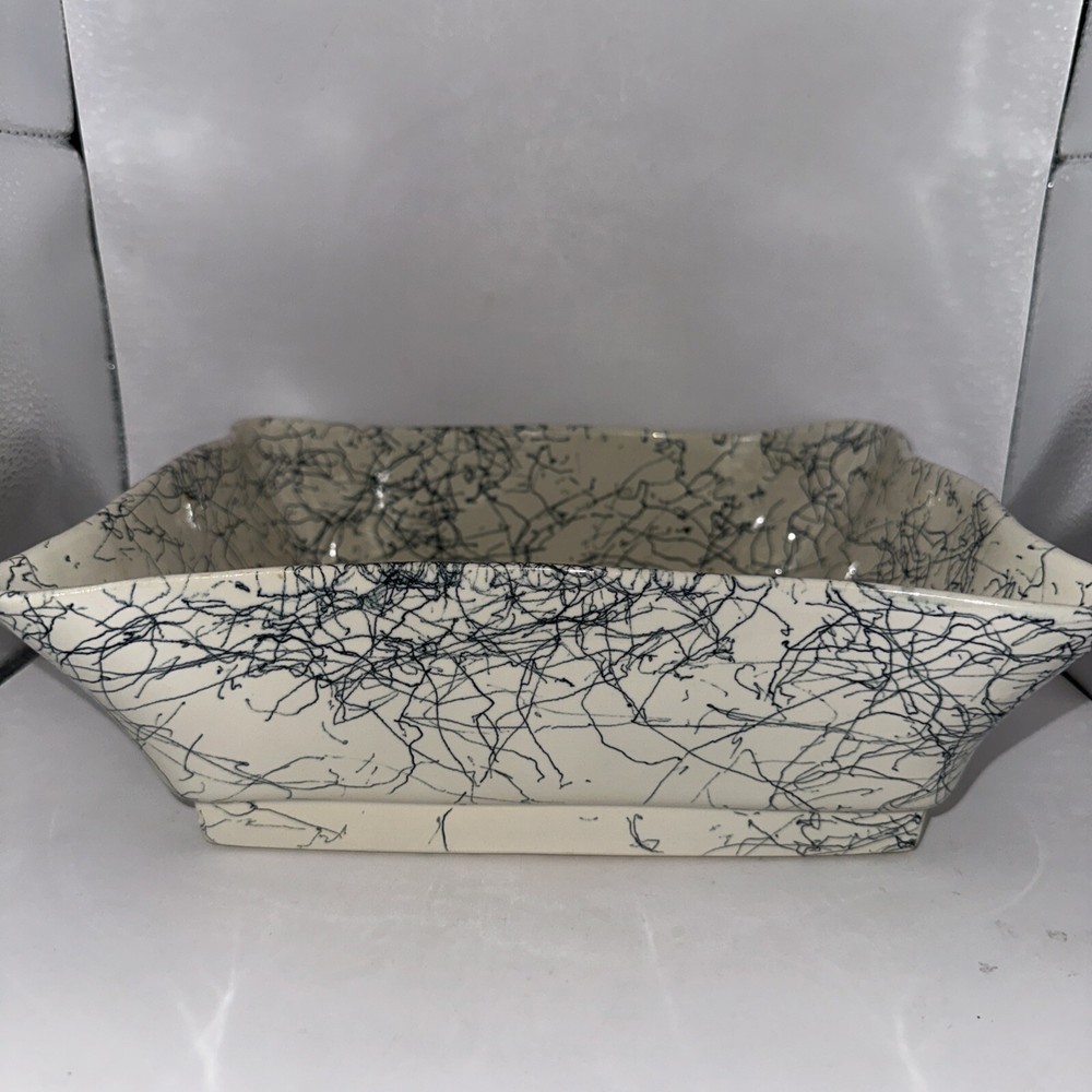 VINTAGE NAPCO SPAGHETTI STRING GLAZED PLANTER 11" X 9"
