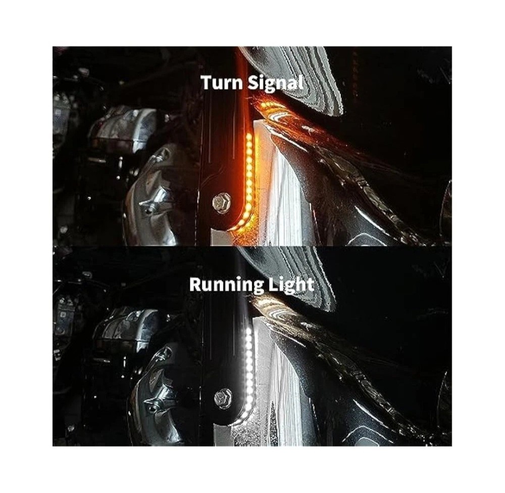 For Motorcycle Fork Mounted LED Lights, 1998,2025 Models, Dual Function Running