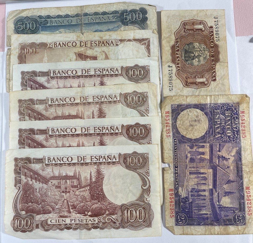 Spain 8 Mixed Notes Lower Grades (#169)