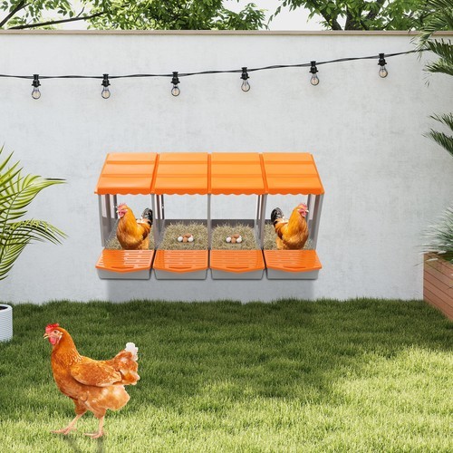 Modern 4-Compartment Chicken Nesting Box Chicken Laying Box with Egg Collection