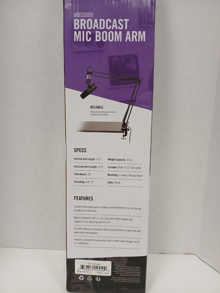 On-Stage Broadcast Mic Boom Arm MBS5000