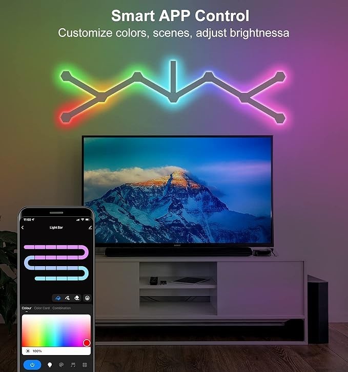 Hexiher Smart 9 LED Light Lines Wall Light