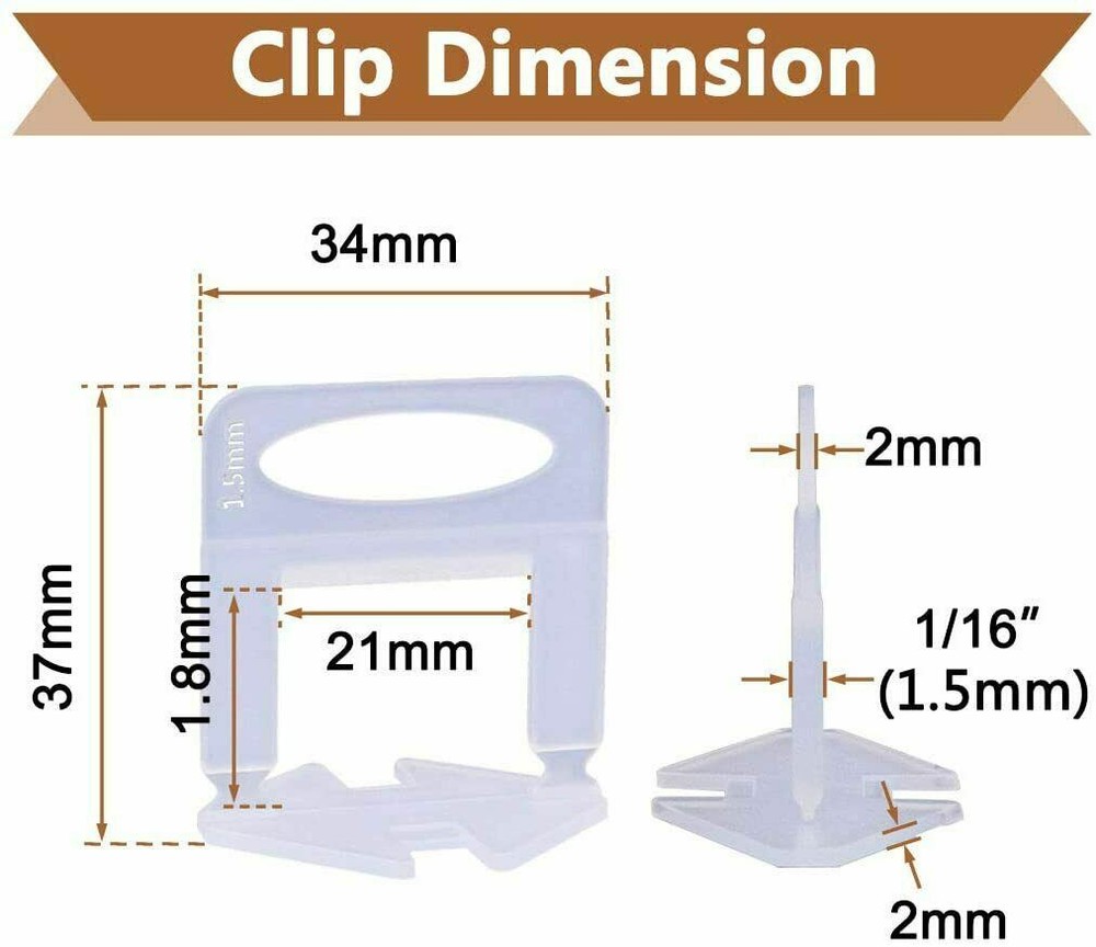 200-2000X Clip Tile Leveling System Kit Floor Wall 1/3mm Tile Spacer Tiling Tool