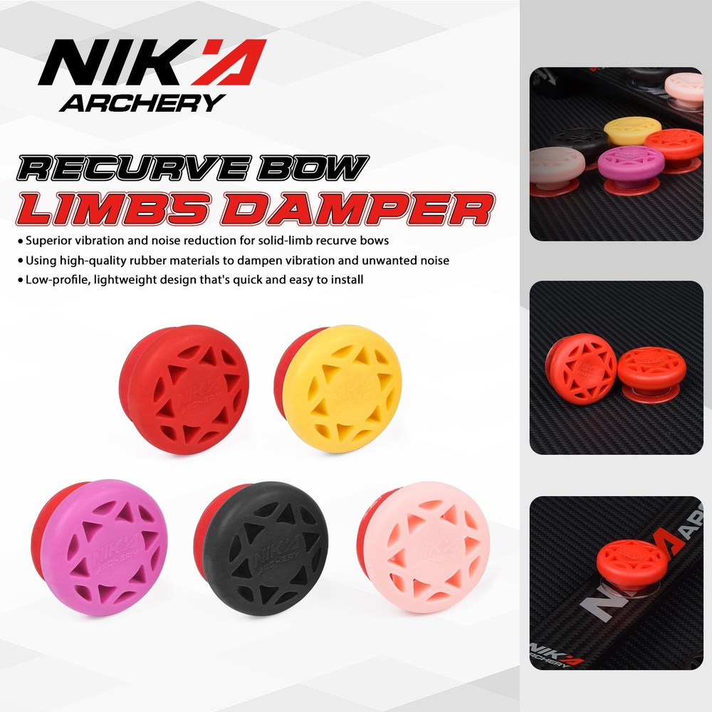 2X Archery Bow Stabilizer Solid Rubbe Limbs Vibration Damper for Compound Bow