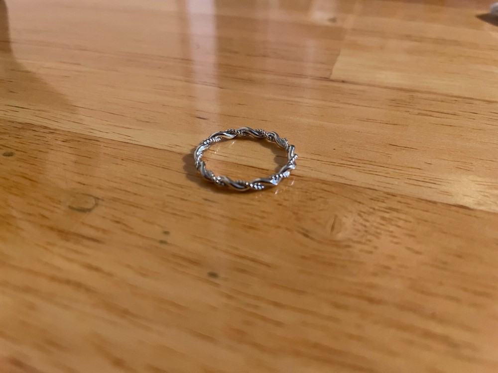 Sterling Silver 3mm Braided Twisted Stackable Band Ring .925