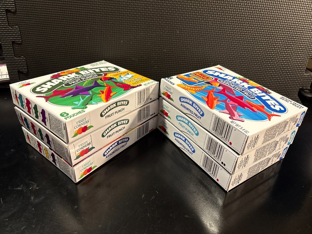 Shark Bites fruit snacks - 6 empty custom design display boxes