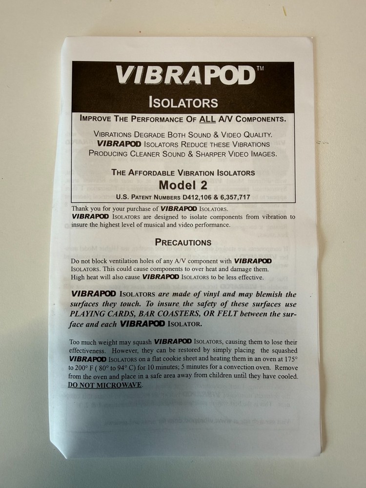 Vibrapod Noise Isolators Model 2