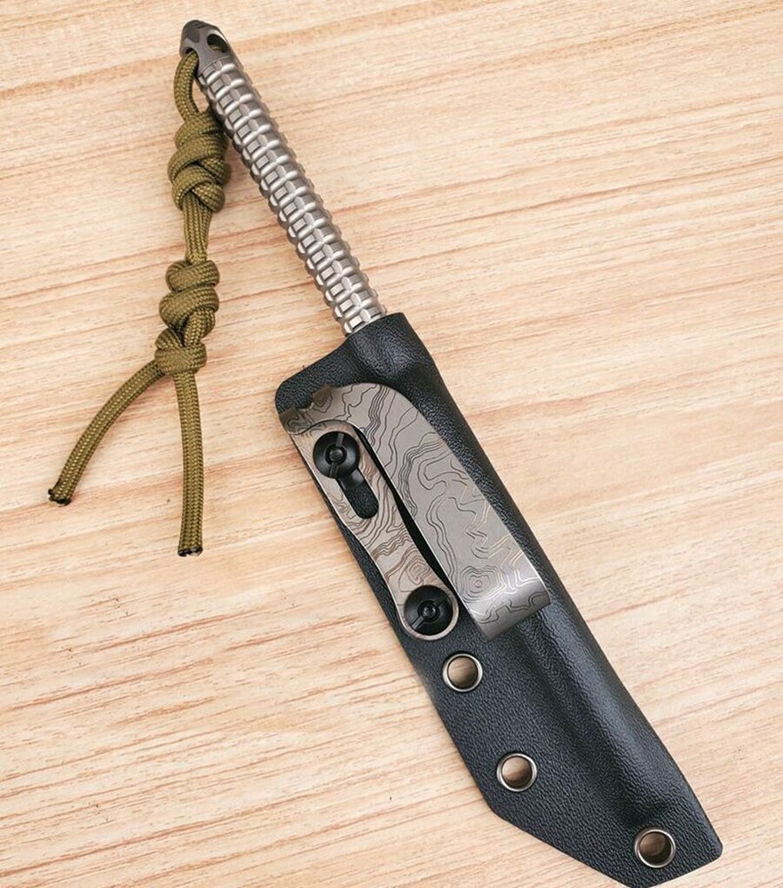 Solid Titanium Alloy Tea Knife EDC Tool   K Sheath Crowbar Multi Tools