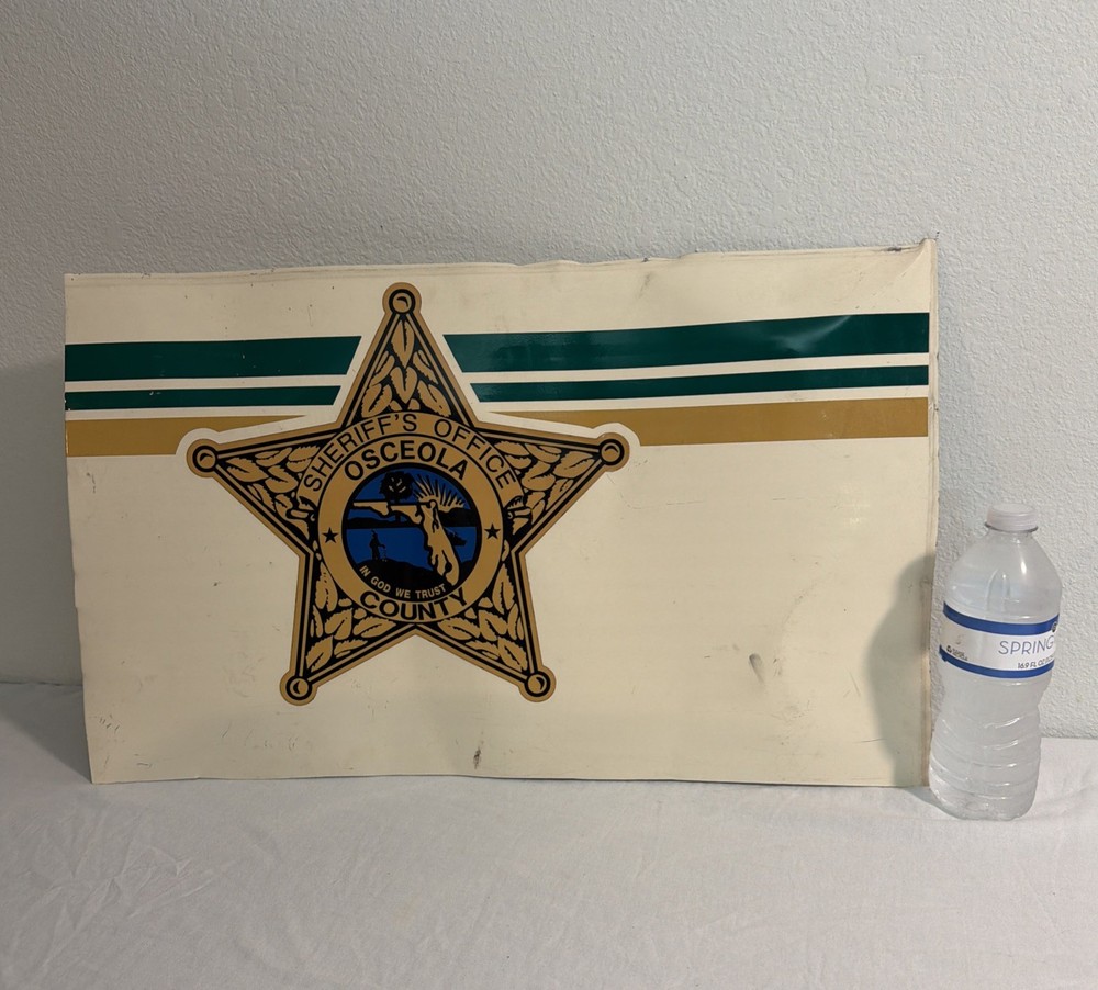 Authentic Florida Osceola Sheriff Cruiser Car Panel Metal Display 23.5” READ