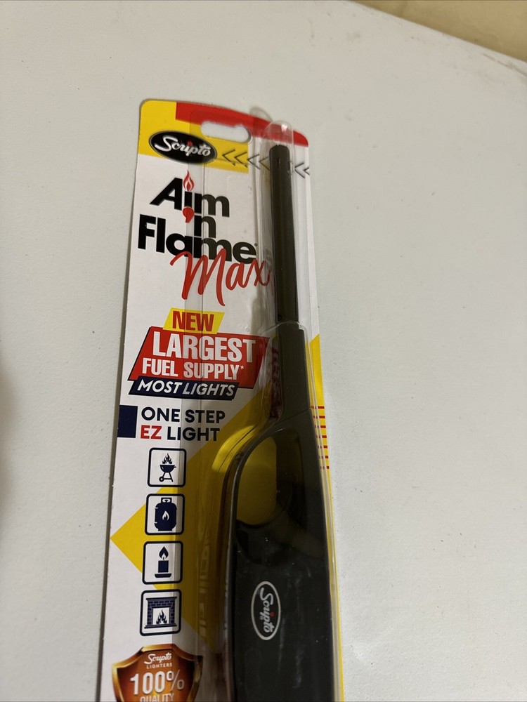 Scripto Aim N Flame Max Ez Light Black Lighter