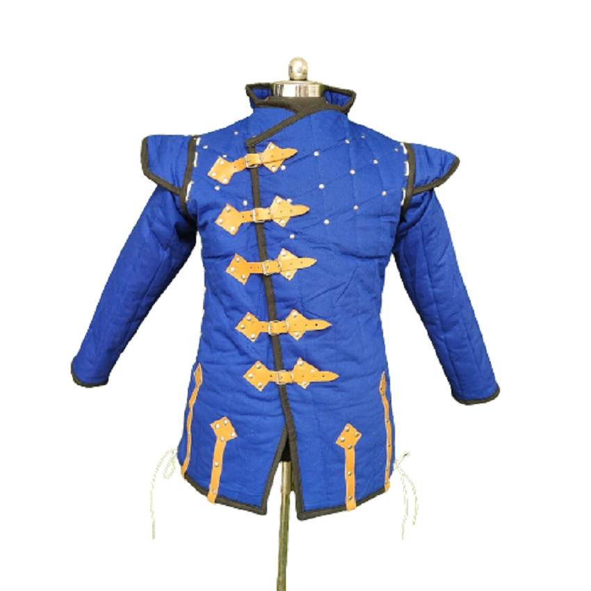 Medieval Protective Armor Gambeson Full Sleeve Cotton Fabric For Jacket