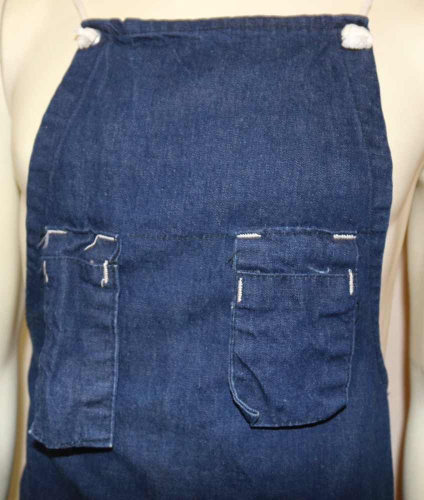 vintage selvedge edge denim distressed work apron