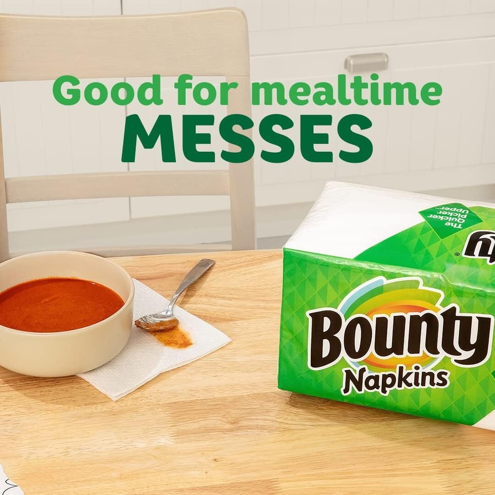 Bounty Paper Napkins, White, 200 Count