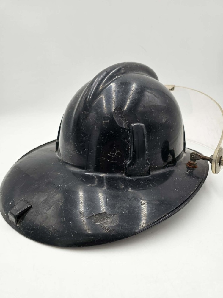 Vintage Topgard MSA Fire Helmet With Shield Firefighter Helmet