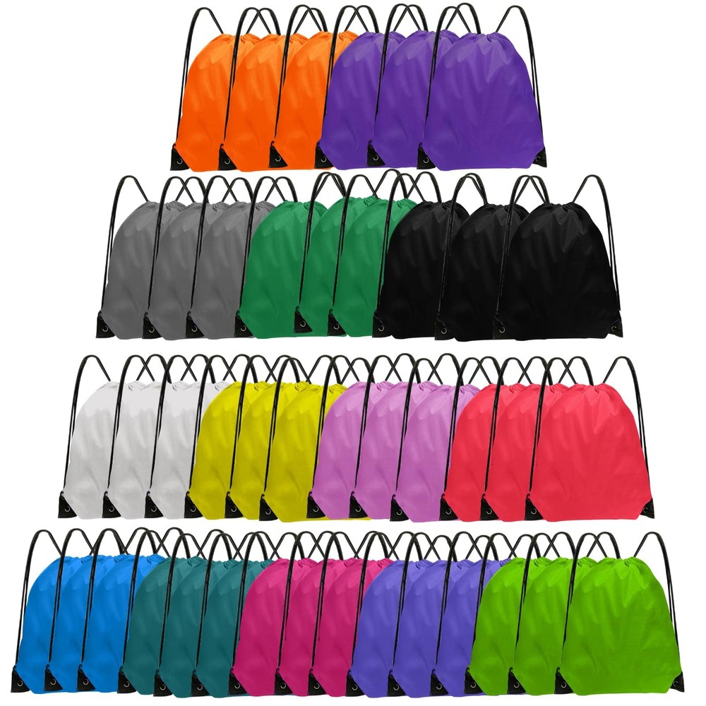 Grneric Drawstring Backpack Bulk 42 Pcs String 42, 14 Colors