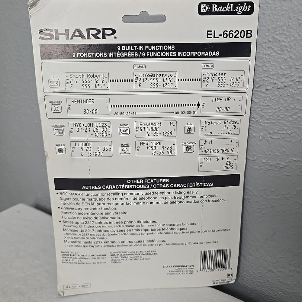 Sharp EL-6620B Vintage Electronic Organizer NIB