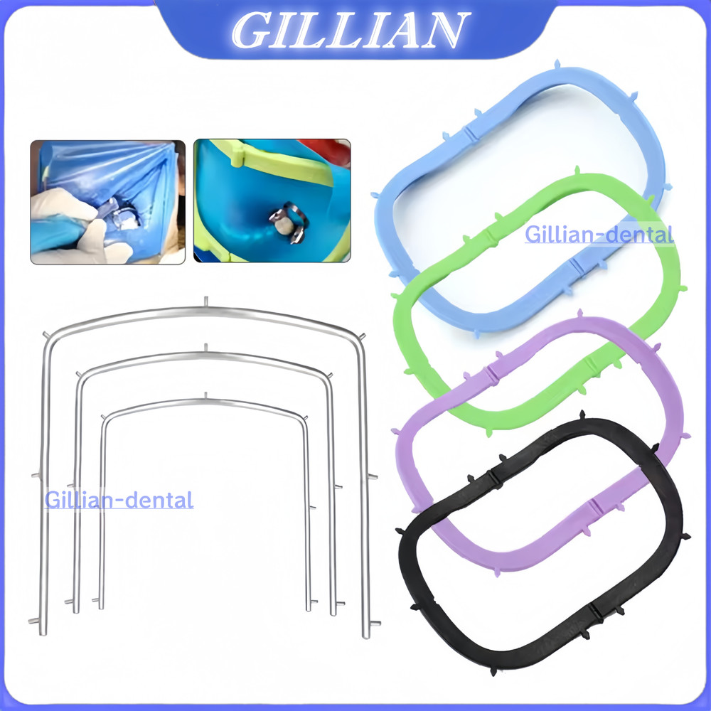 5pcs Dental Rubber Dam Frames Hager Bracket S.S/Plastic Foldable Sheet Frame
