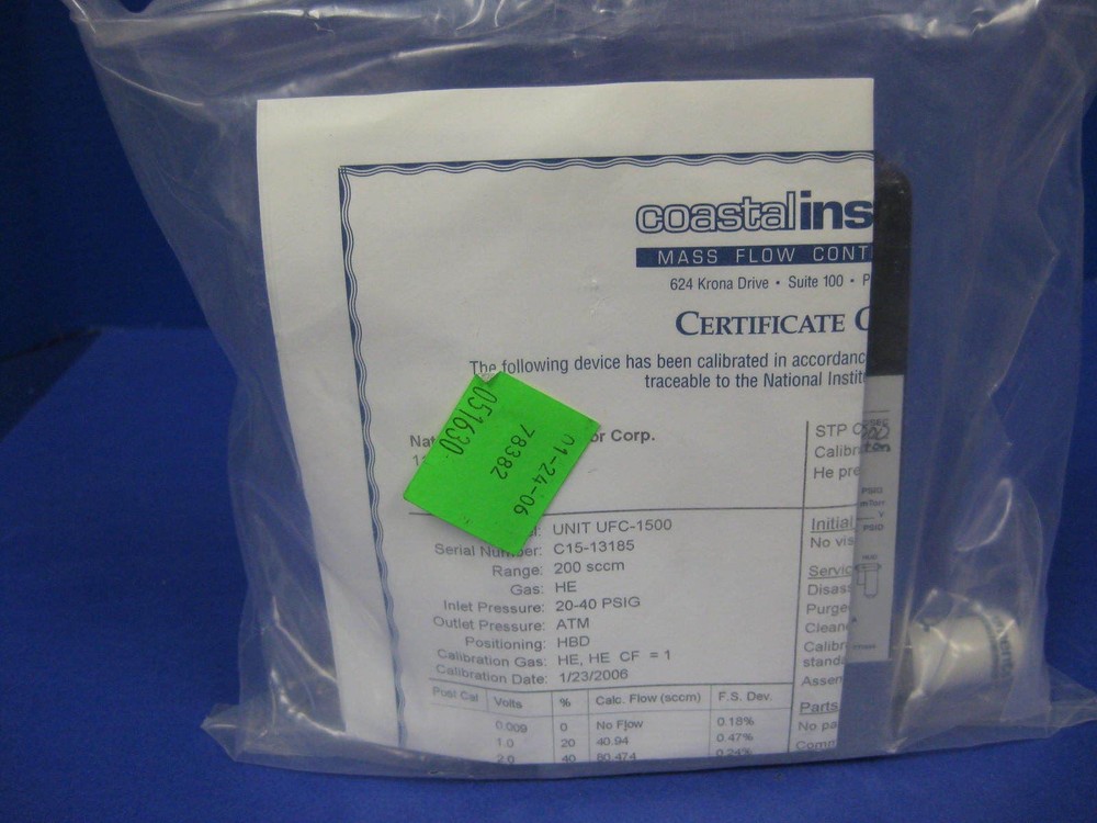 Unit UFC-1500 Mass Flow Controller, He, 200 sccm, Reburbished