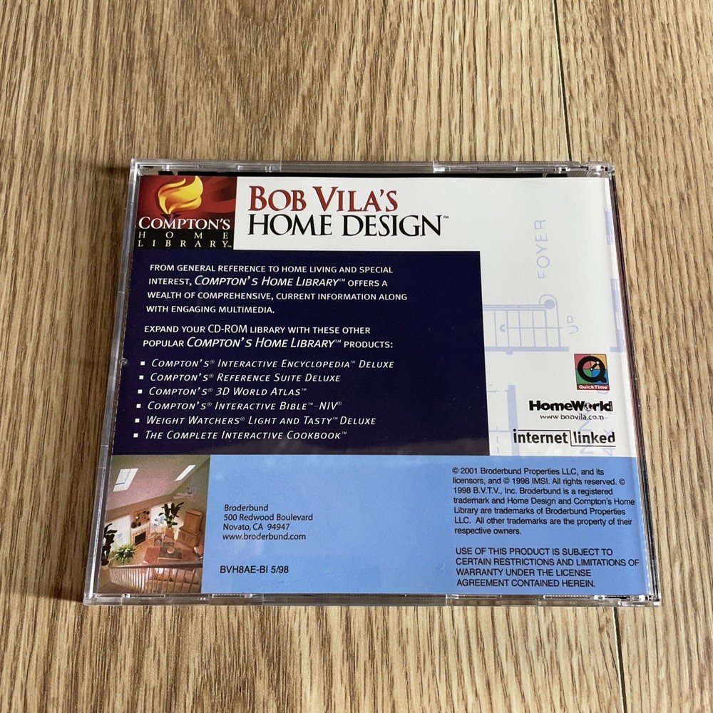 Bob Vila's Home Design Compton's Home Library 2 PC CD ROMS Windows 95