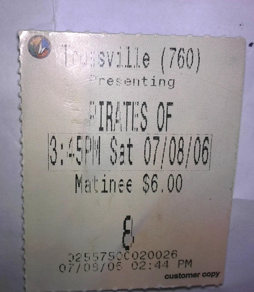 RARE "Dead Man's Chest" Record-Breaking Opening Weekend Ticket