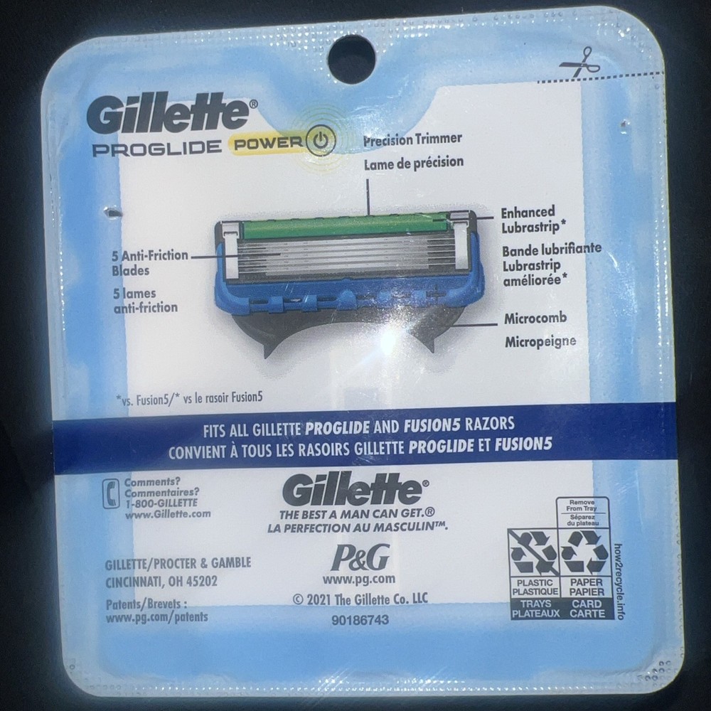 Gillette Proglide Power Razor Blade Refills 2 Count