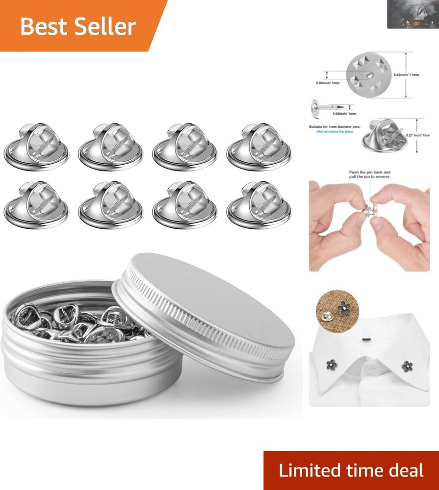 Versatile 50PCS Pin Keeper Backs - Durable Solution for Jewelry & Insignia