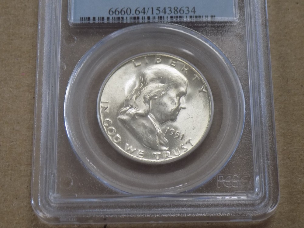 1951 S 50C Franklin Half Dollar PCGS MS64