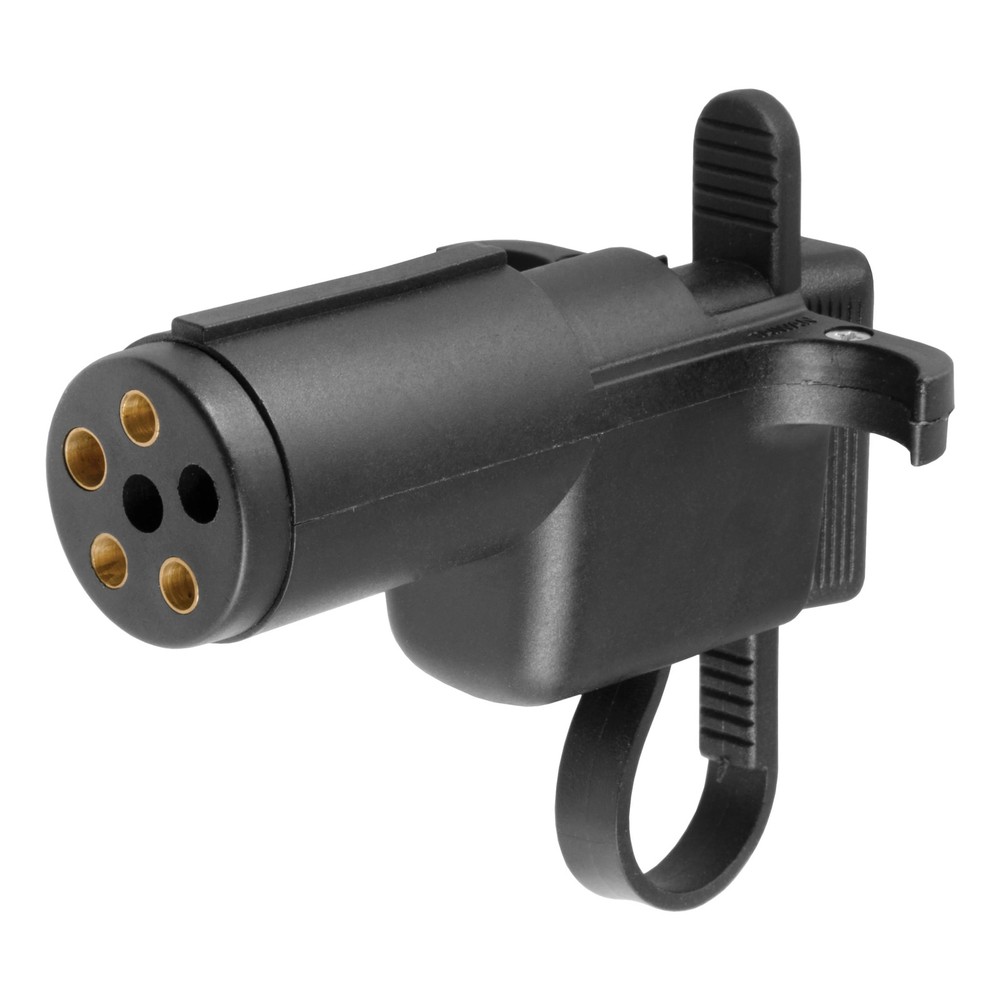 Curt-Electrical Adapter with Tester (6-Way Round Vehicle to 4-Way Flat Trailer)