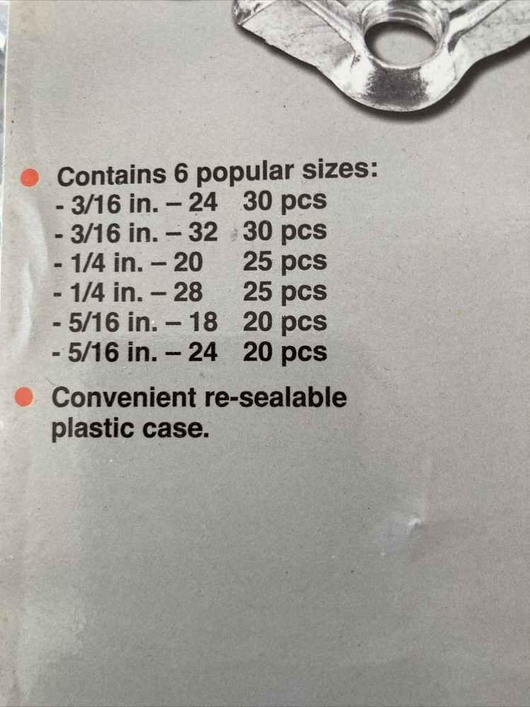 Performance Tool W5219 150pc Wing Nut Assortment