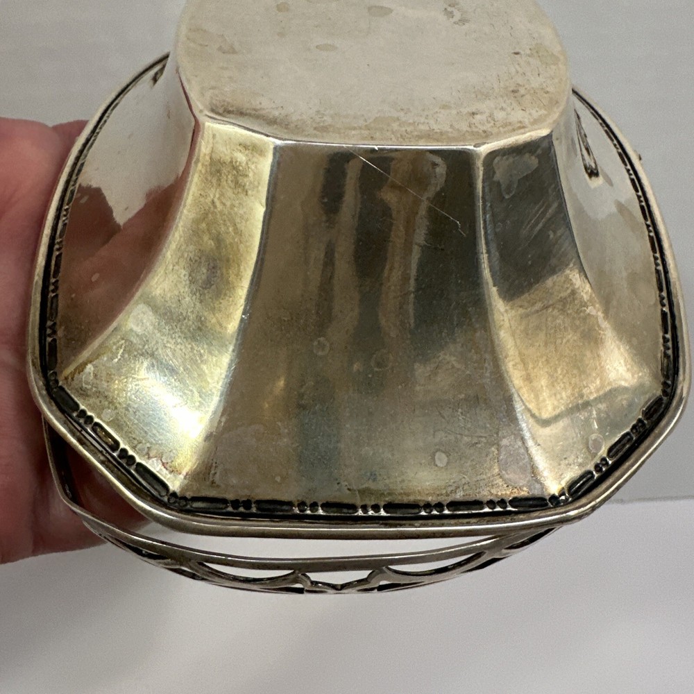 WEBSTER STERLING SILVER HANDLED BASKET BOWL ART DECO