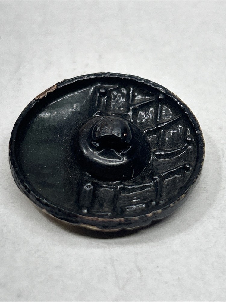 Vintage Celluloid Button Partial Basket Weave Design