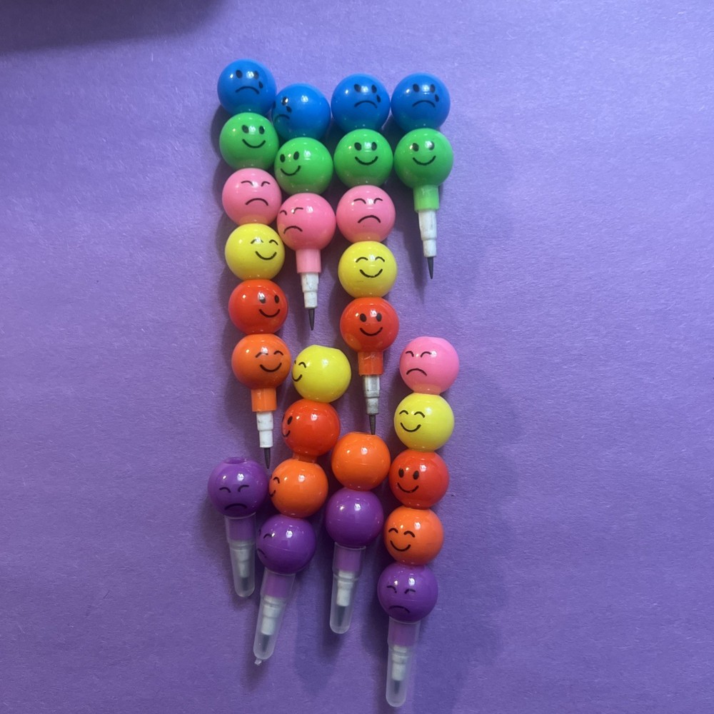 4 Stackable Mechanical Faces Pencils New