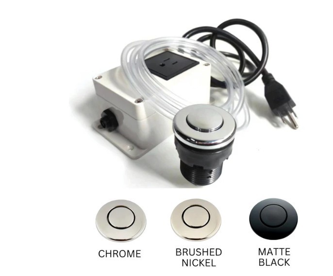 Air Switch Assembly for Garbage Disposal - Brushed Nickel Button