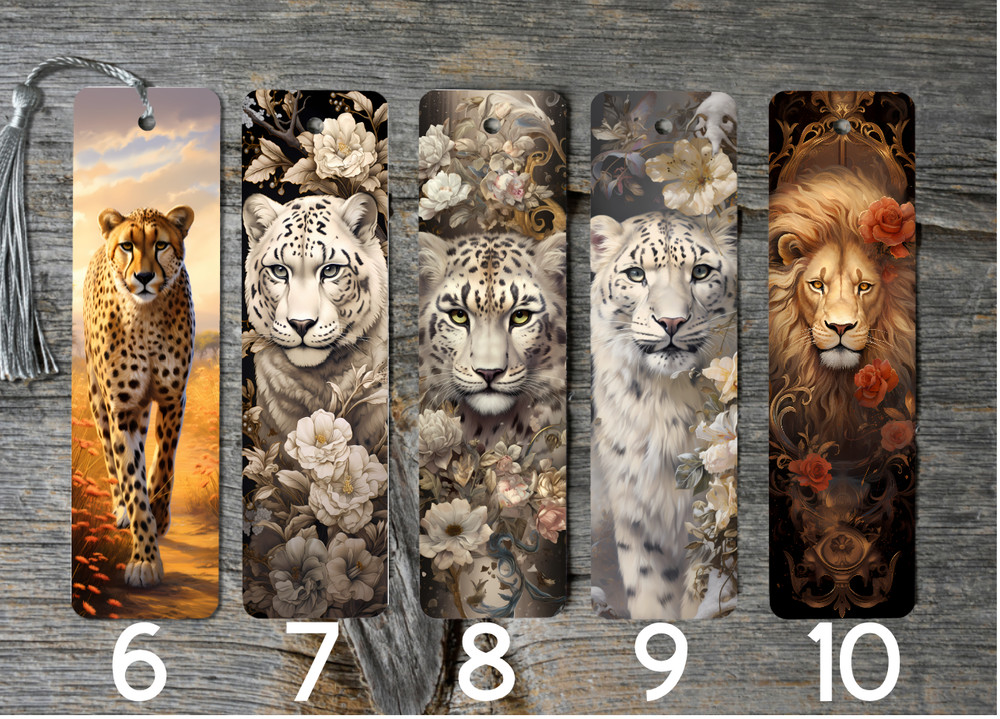 Big Cat Themed Metal Bookmarks 2