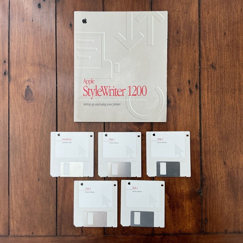 Apple StyleWriter 1200 Printer Macintosh Mac Software Floppy 5 Disks With Manual