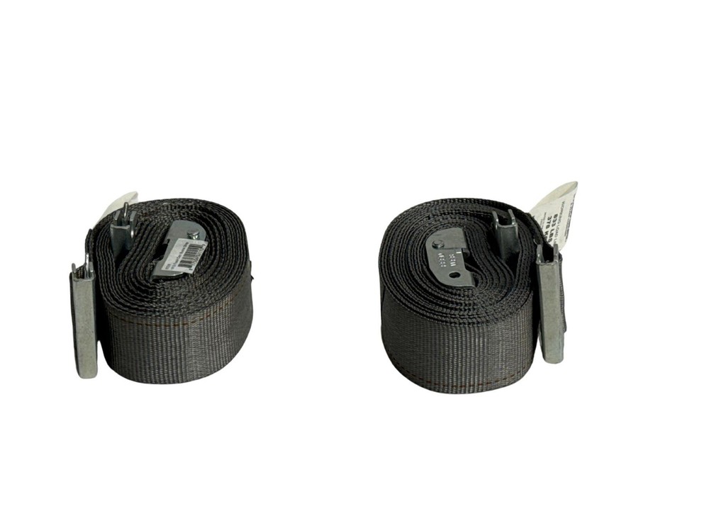 2"x16' Gray E-Track Cam Buckle Strap w/ Spring Fitting (2 Pack)