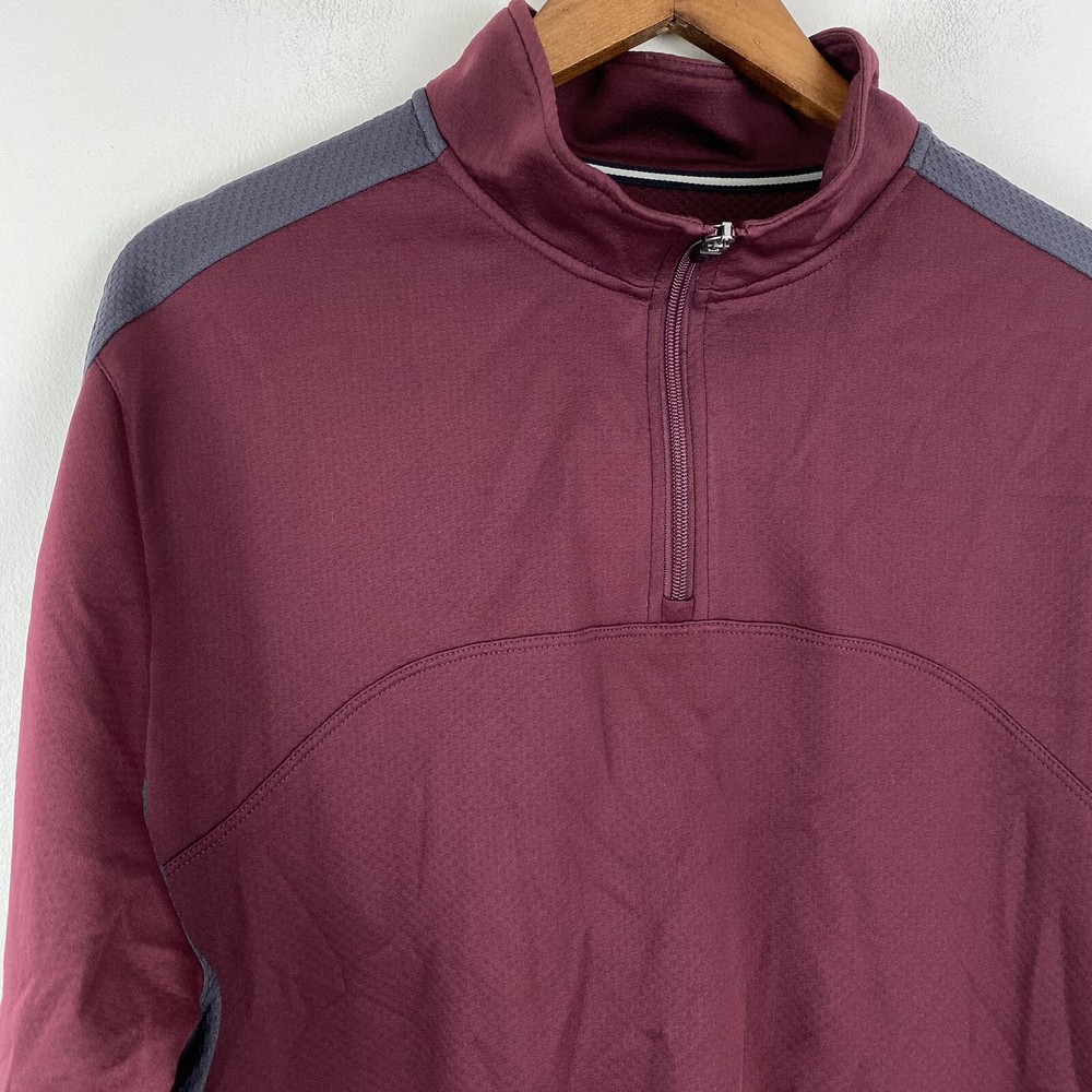 Tek Gear size Large Men’s Berkley Red 1/4 Zip Athletic Pullover Jacket NWT