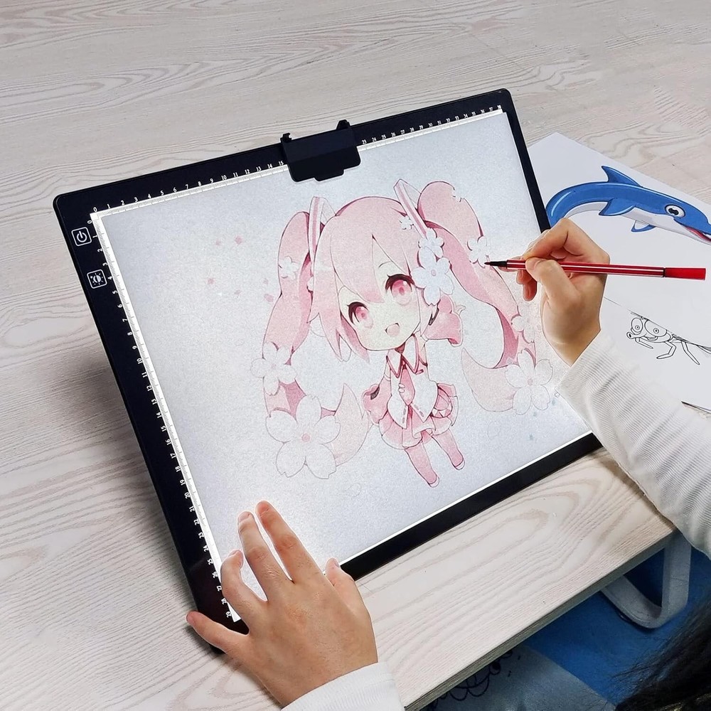 A3 Light Box, Wireless Battery LED Light Pad with stand 6 Adjustable Brightness