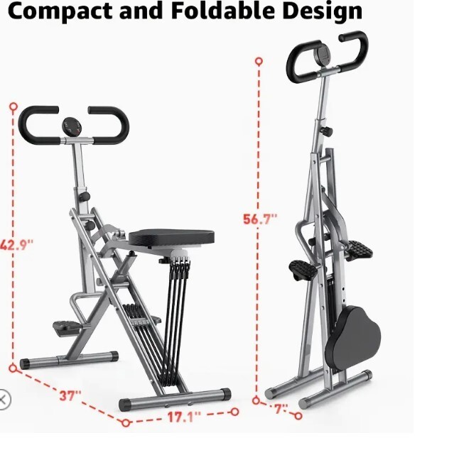 Foldable Iron Squat & Rowing Machine | Multi-Use for Glutes, Butt, Thighs, Abs