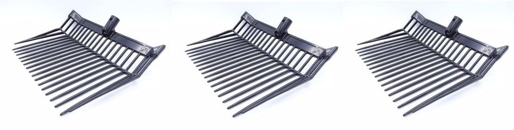 Manure, Stable Pitch Fork Replacement Head (Black 3 Pack)